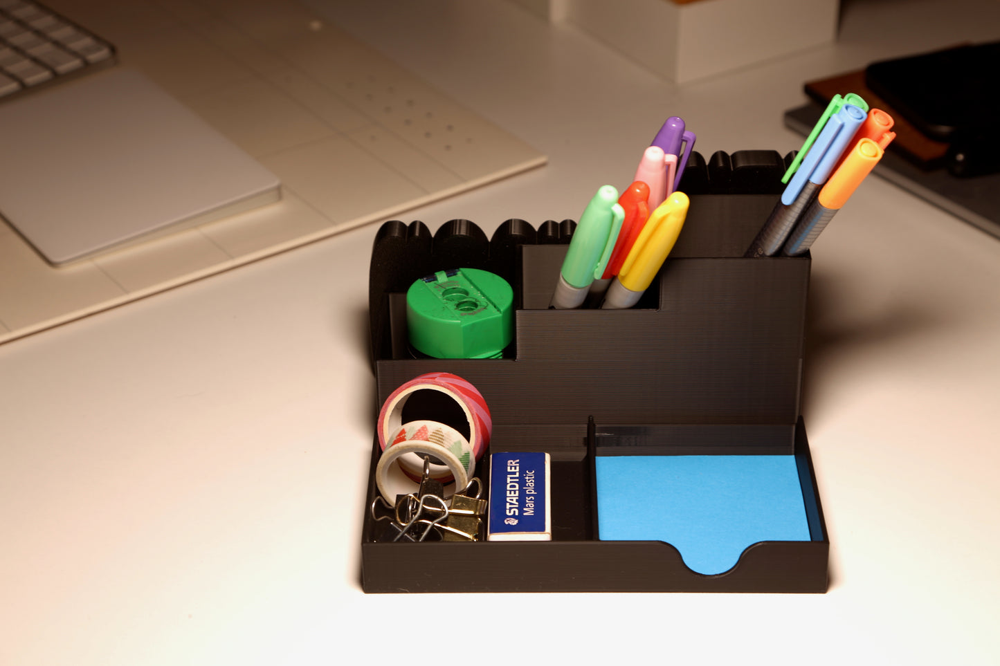 Custom Desk Organiser with 3D Name Plate – Personalized Gift for Teachers & Office Desks