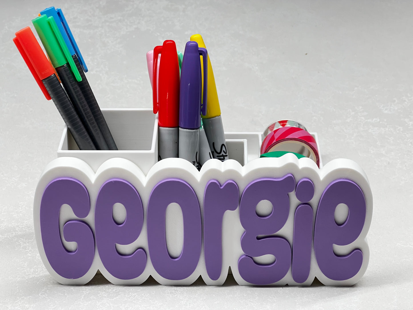 Custom Desk Organiser with 3D Name Plate – Personalized Gift for Teachers & Office Desks